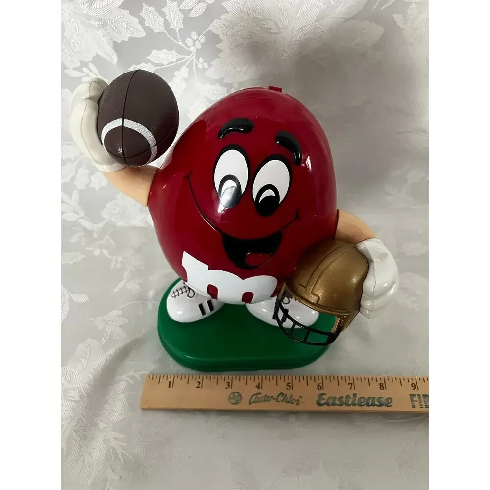 Vintage 1995 M&M's Red Football Player Candy Dispenser Sports Figure Mars